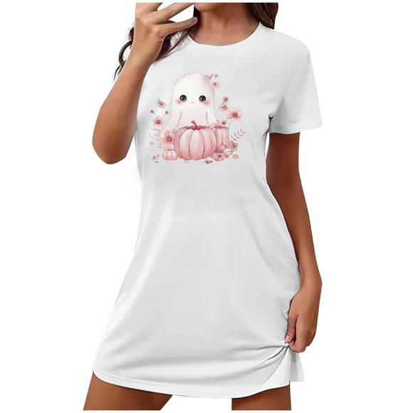 Camisón corto de talla grande para mujer, camisón de manga corta con estampado de pecho a la moda, camisón para mujer