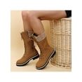 thumbnail image 5 of Gomelly Ladies Winter Shoes Lace Up Mid-Calf Boot Round Toe Boots Fashion Riding Hiking Khaki 5, 5 of 5