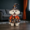 thumbnail image 5 of Shadoumai 2-Piece Halloween Pet Costume Set with Cape and hat, Cat Pumpkin Costume, Fun Holiday Outfit for Small to Medium Dogs and Cats., 5 of 9