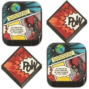 Comic Superhero Party Supplies - Dessert Plates and Beverage Napkins for Hero Birthday Party (Serves 16)