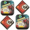 Comic Superhero Party Supplies - Dessert Plates and Beverage Napkins for Hero Birthday Party (Serves 16)
