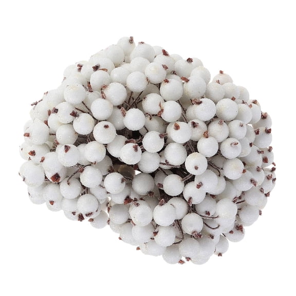 Masteelf  200 Pcs Foamy Berries Christmas Artificial Flowers Decor Decorations Garland White