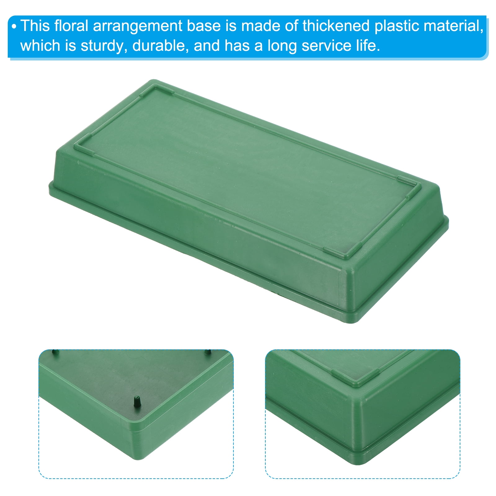 Uxcell 9"x4.3"x3.1" Wet Floral Foam Blocks with Bowl for Flower Arrangement, Green 2 Set