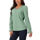 thumbnail image 4 of Blusa de encaje con escote en V y mangas de linterna para mujeres de INSPIRE CHIC, 4 of 5