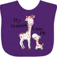 thumbnail image 3 of Inktastic My Grandma Loves Me Giraffe Boys or Girls Baby Bib, 3 of 4