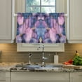 thumbnail image 2 of Yayeee Kitchen Curtains Tier Pair Light Filtering 27"x24" Rod Pocket Short Cafe Window Panel, Watercolor Pink Marble Pattern, 2 of 7