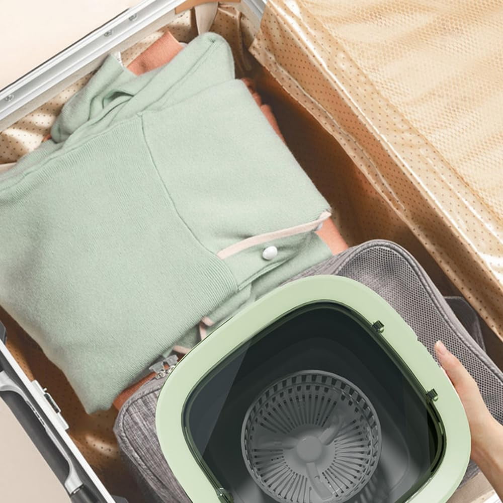 12L mini portable washing machine with foldable design and 3 cleaning modes