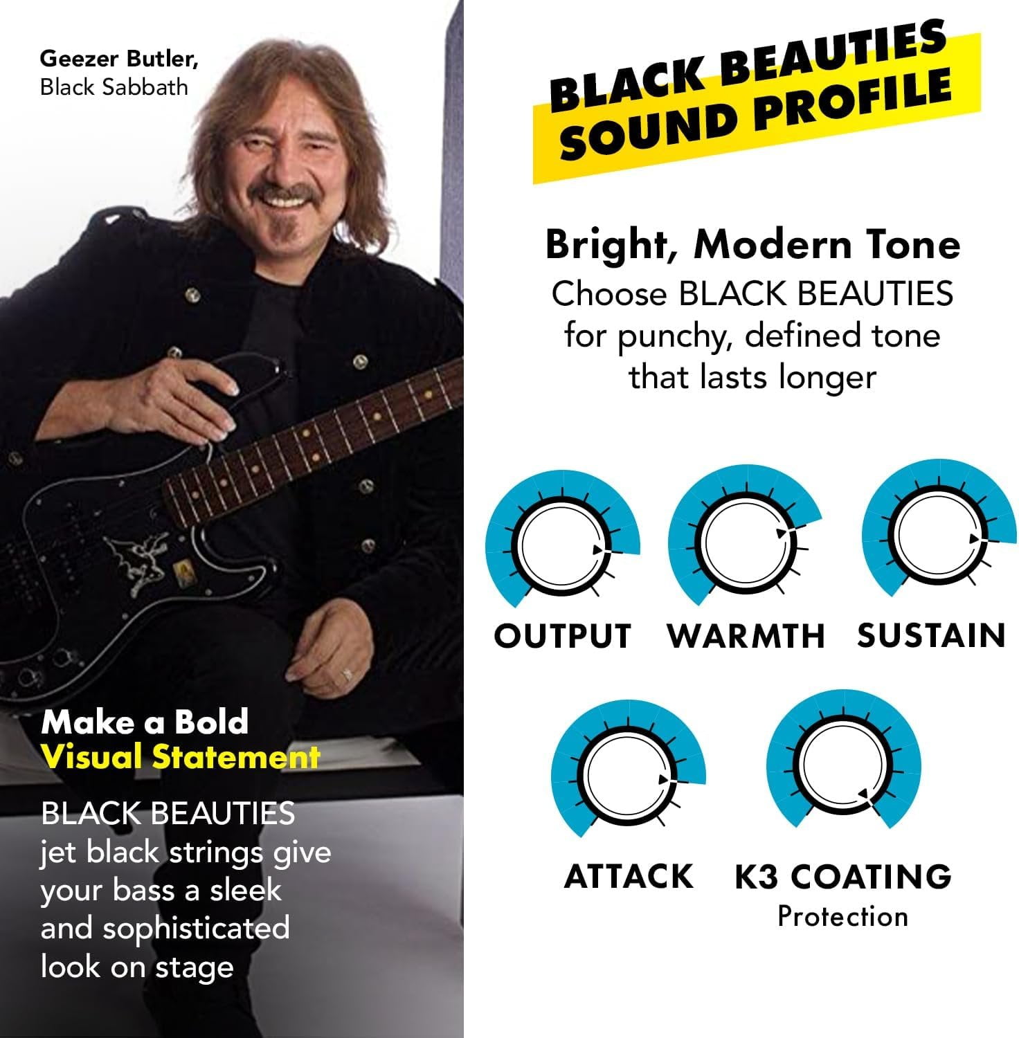 DR Strings BLACK BEAUTIES Bass Guitar Strings BKB-40
