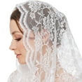 thumbnail image 5 of Latin Mass Veil Floral Lace Mantilla for Head Covering for Infinity Church Veils, 5 of 9