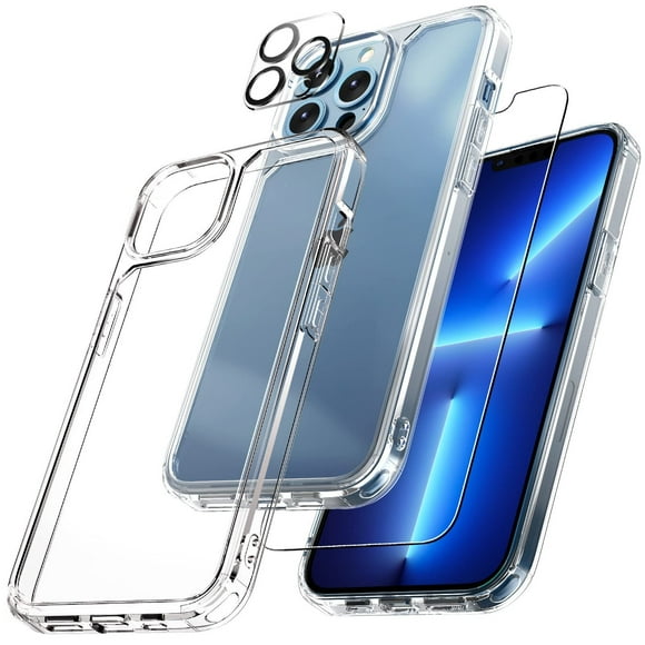 nipocaio [10 in 1] Clear Case for iPhone 14 Pro Max with 2 Screen Protector Accessories, 2 Camera Lens Protector Accessory Packs, Slim and Cute Phone Protective Cases Funda Compatible with MagSafe Women Men
