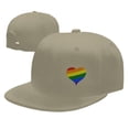 thumbnail image 7 of DouZhe Flat Brim Cap Snapback Hat, Red Love Heart Shape Prints Adjustable Yellow Adult Baseball Cap, 7 of 7