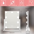thumbnail image 4 of Vanity Mirror with Lights,Lighted Vanity Mirror with Dimmable 9 LED Bulb,3 Color Lighting Modes, Detachable 5X Magnification, 360°Ratation, 9.8" L x 11.8" W, 4 of 6