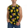 thumbnail image 2 of Lsque Daisies Flowers Print Men's Cotton Blend Sleeveless Muscle Shirts (S-3XL)- Moisture Wicking, Odor Protection, UPF 30+,X-Large, 2 of 8