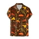 thumbnail image 3 of Camisas De Para Hombre Hombres Casual Manga corta Primavera Verano Turndown Neck 3D Impreso Camisas Moda Top Blusa Camisas (Yellow, XXL), 3 of 4