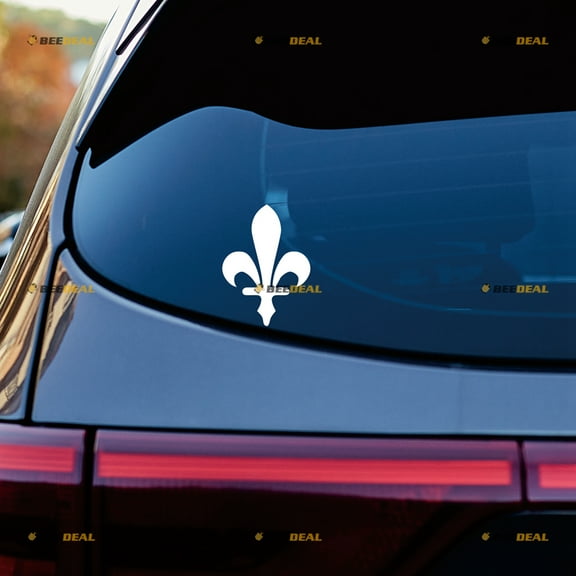 Fleur-de-lis Fleur-de-lys Sticker Decal Vinyl - 2 Pack White 4" - For Car Boat Laptop Cup No Background Die-cut