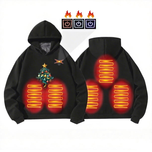 Sudadera con capucha y calefacción de invierno para niños y niñas con control de temperatura y calefacción.
