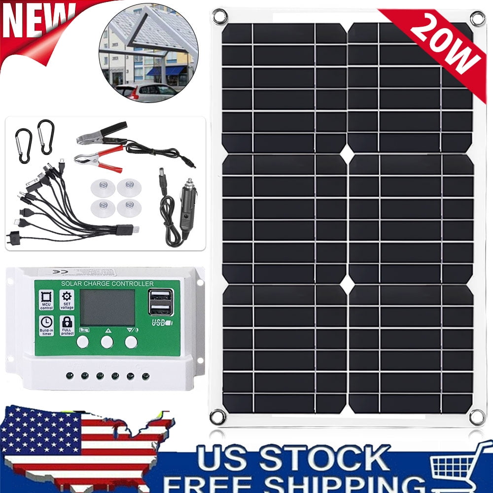 200W Solar Panel Kit with 100A Controller 12V Battery Charger Maintainer for Car Caravan Boat Marine Outdoor