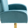 thumbnail image 5 of Kitchen High Bar Chairs Polyester Velvet Bar Stool Chair Set of 1 Height Adjustable Counter Chair with Back Swivel Barstool with Footrest for Counter Kitchen Island(Blue), 5 of 8