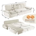 thumbnail image 5 of Timbernest 94.5" Pull Out Sofa Bed King Size, 3-in-1 Convertible Sleeper Sofa, Modern Corduroy Couch for Living Room, White, 5 of 13