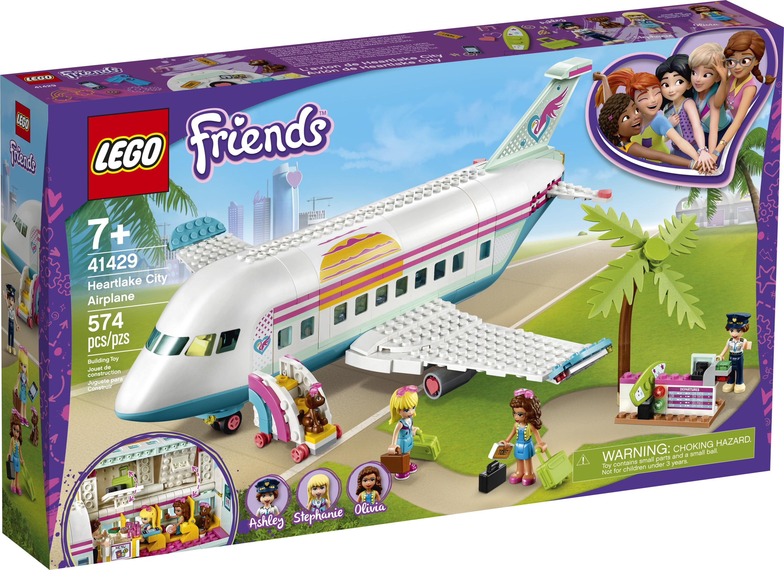 LEGO Friends Heartlake City Airplane 41429 Toy Inspires Travel Story-Making Play Scenarios - Walmart.com