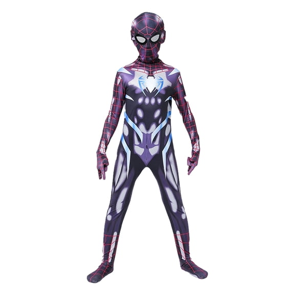 Superhero Onesie Zentai Suit, Adult Spider Manlike Cosplay Costume Jumpsuit, 3D Realistic Graphic Spandex Spider Suit Halloween Costume Attire for Adult Men Boy, Red, 120