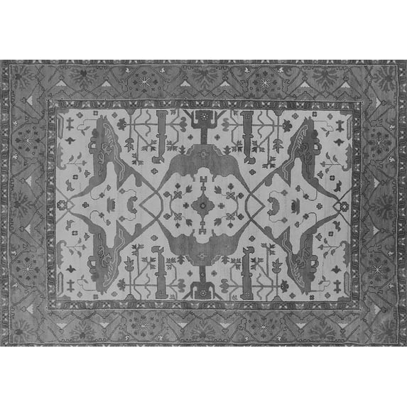 Ahgly Company Indoor Rectangle Oriental Gray Industrial Area Rugs, 7' x 9'