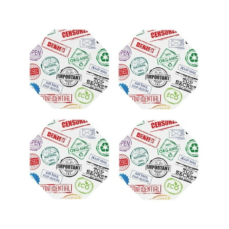 

Tideii Stamp Set Collection for Leather Coasters 4 Pieces Anti-fouling and Anti-scalding Decorative Coasters Suitable for Restaurants Kitchens Coffee Shops-Octagon