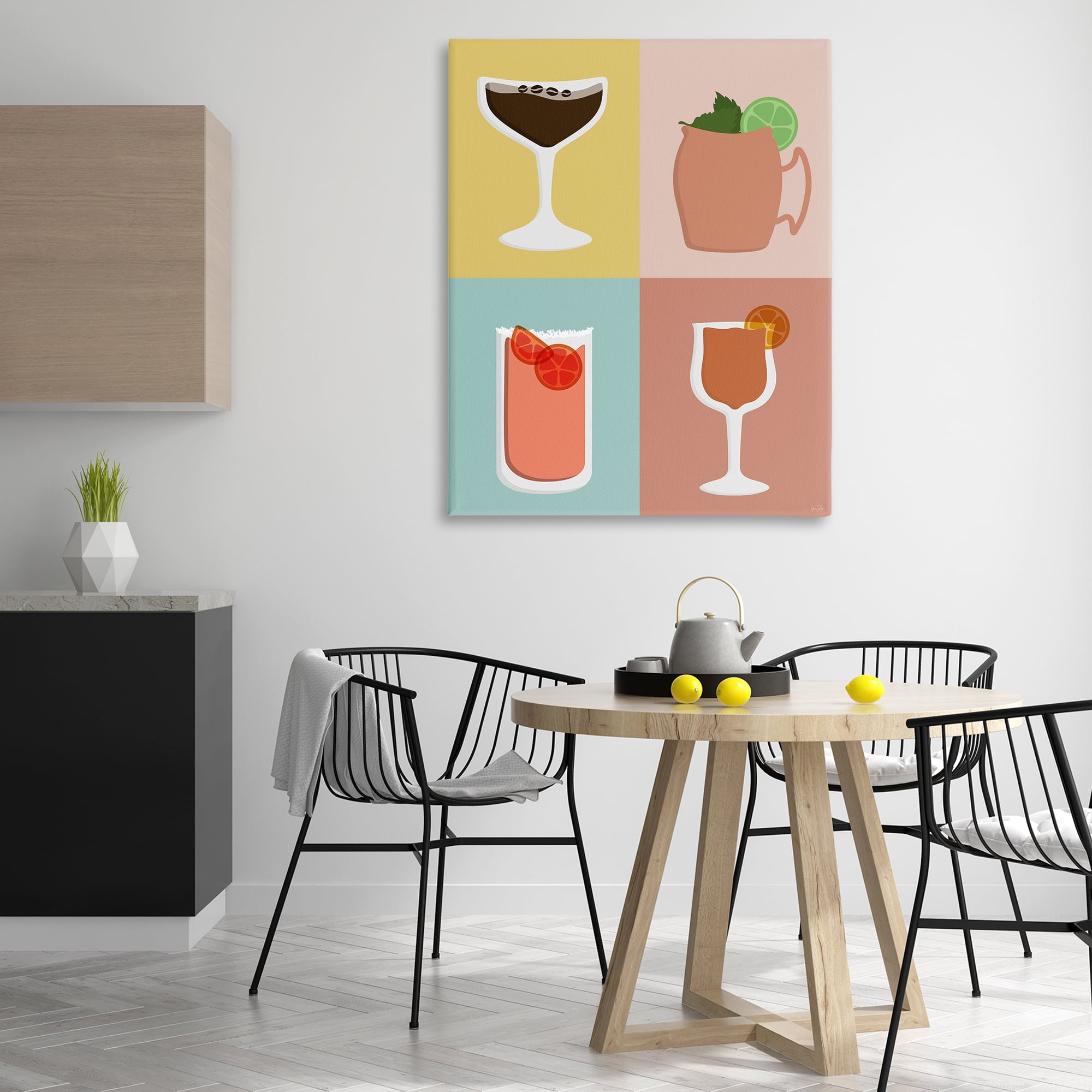 Stupell Industries Mixed Cocktail Drinks Food & Beverage Painting Wrapped Canvas Art Print Wall Art, 36 x 48