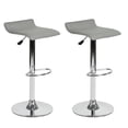 thumbnail image 1 of Taburete de bar Ajustable FurnitureR Juego de 2 sillas altura Ajustable gris Moderno, 1 of 6