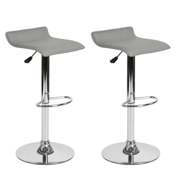 Taburete de bar Ajustable FurnitureR Juego de 2 sillas altura Ajustable gris Moderno