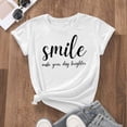 thumbnail image 4 of DHFJKG Womens Summer Top Casual Short Sleeve T Shirt Loose Fit Round Neck Letter Printed Graphic Tee For Daily Wear Versatile Tops, 4 of 4