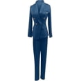 thumbnail image 2 of Women's Blazer With Trouser Suits Office Work Business Suit Jacket 2-piece Suit Set, 2 of 4