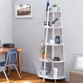 thumbnail image 7 of IVV 70 inch Tall Corner Shelf, 5 Tier Modern Corner Bookshelf Bookcase Industrial Corner Ladder Shelf Plant Stand for Living Room, Kitchen, Bathroom, Home Office (White), 7 of 7