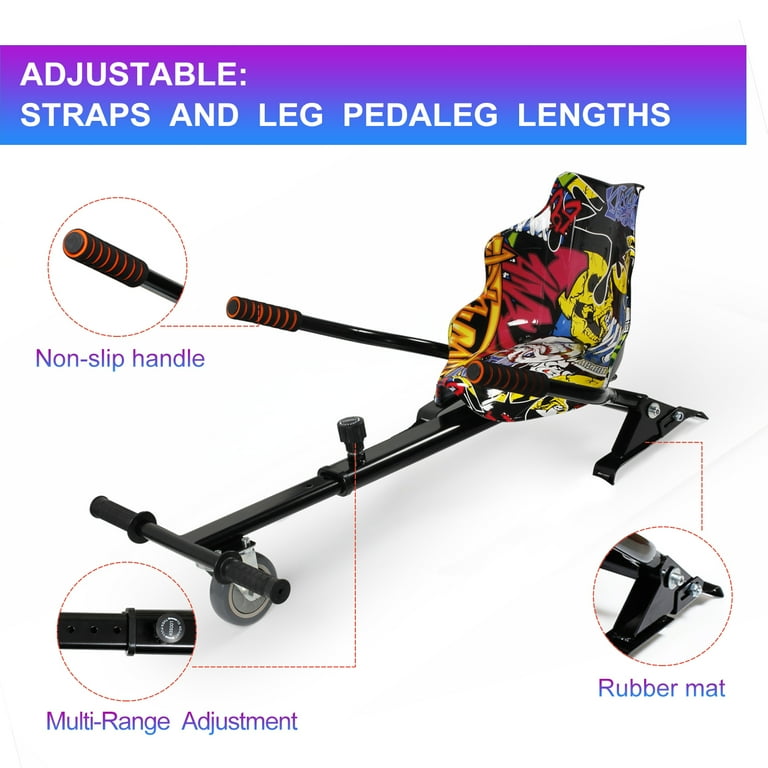 Hovsco Hoverboard with Hovercart Set 6.5 In. with Accessories Self Balancing Electric Scooter with Bluetooth Speaker and LED Light Flash Wheel