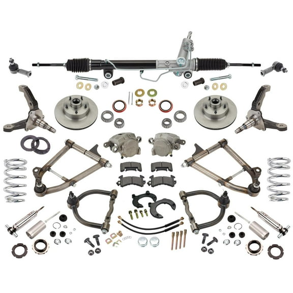 Mustang II IFS Hub-to-Hub Independent Front End Suspension Kit, Tubular Control Arms, 600 Rated Coilovers, Manual Rack, 5 x 4-3/4" Bolt Pattern