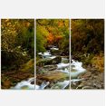 thumbnail image 2 of Flowing River in Autumn - Landscape Photography Canvas Print, 2 of 3