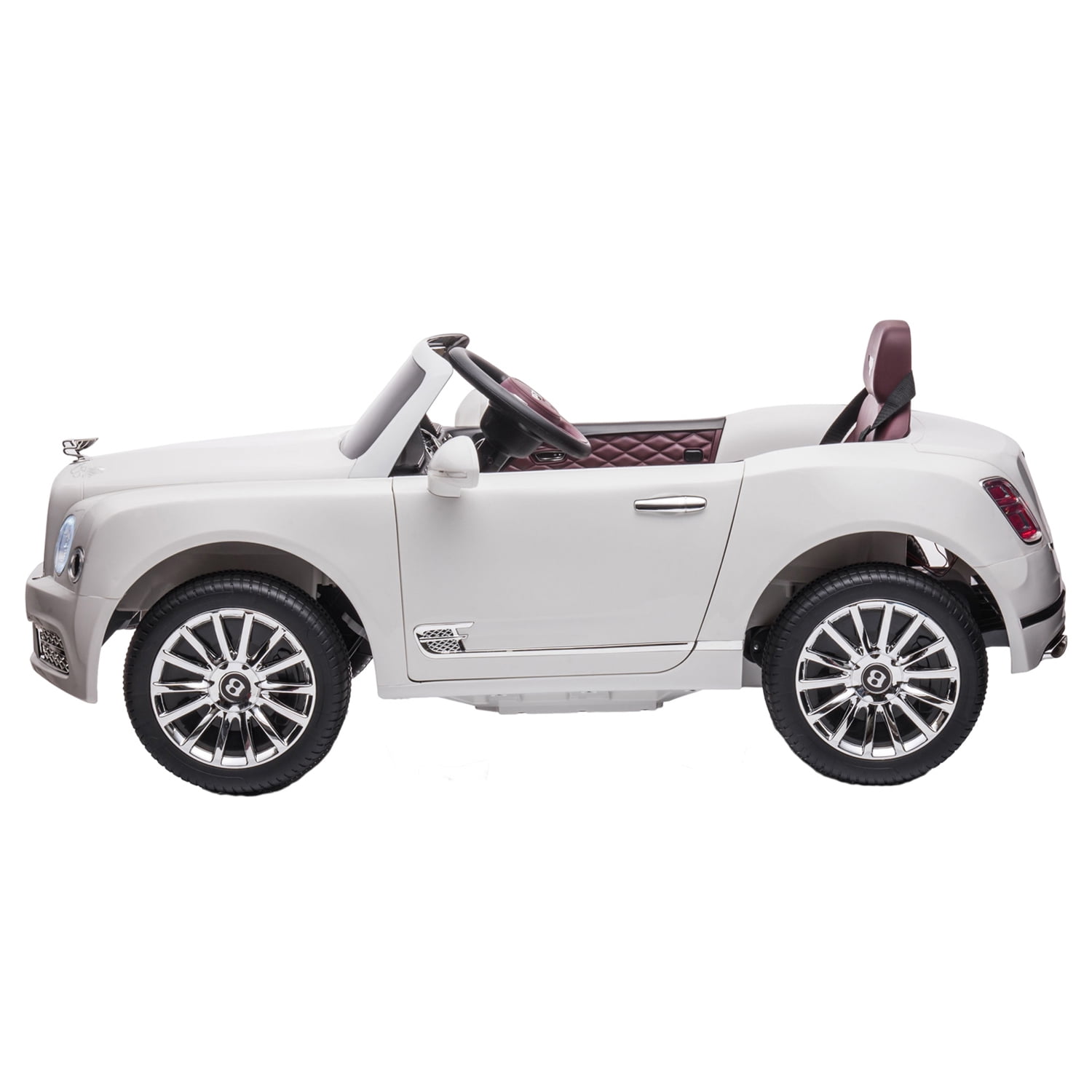 CIPACHO 12 V Electric Kid Ride On Car, Bentley Mulsanne Licensed Cars for Kids, Powered 4 Wheels Motorized Vehicles Children Toys, 2 Speeds, White CIPACHO 12 V Electric Kid Ride On Car, Bentley Mulsanne Licensed Cars for Kids, Powered 4 Wheels Motorized Vehicles Children Toys, 2 Speeds, White
