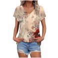 thumbnail image 2 of Going Out Tops for Women Viikei Womens Tops Clearance,Women's Printed V-neck Short-sleeved T-shirt Loose Top Short Sleeve Top Multicolor XXL, 2 of 4