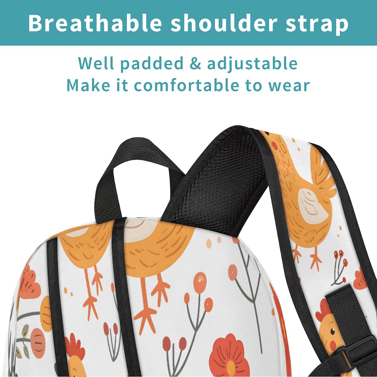 Herdesigns Farmhouse Rooster Chickens Laptop Backpack for Women Men, 18.3 Inch Large Computer Backpacks Fashion Teacher Nurse Bag Casual Daypack for Work Travel