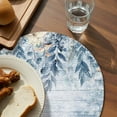 thumbnail image 5 of Christmas Round Placemats Set of 4 Snowflake Eucalyptus Leaves Place Mats Woven Placemat Winter Blue Berry Floral Wood Circle Braided Table Mat for Kitchen Dining Table Party Home Decor 15 Inch, 5 of 8