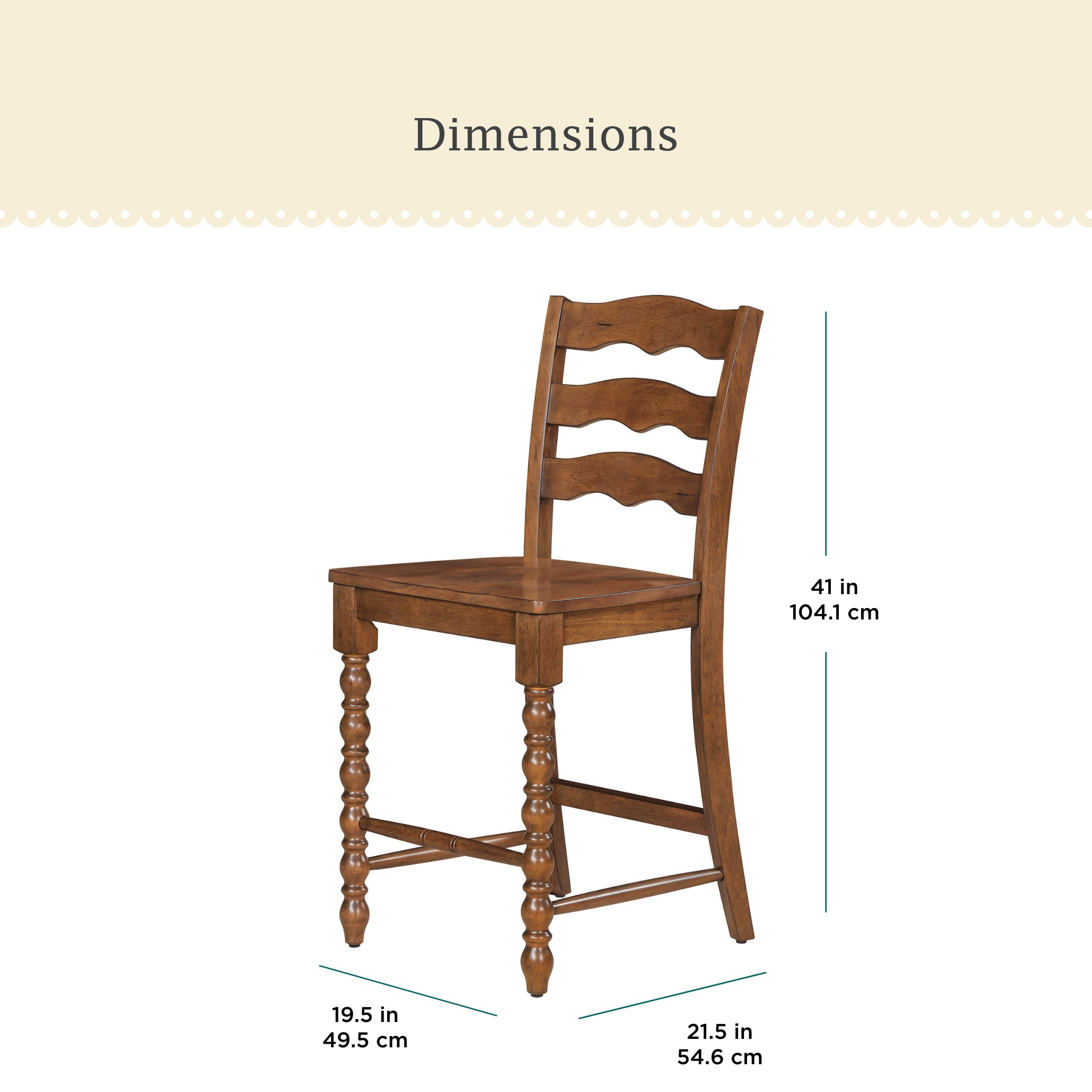 Pioneer Woman Harper Counter-Height Wood Stools, 2 Pack, Homestead Brown