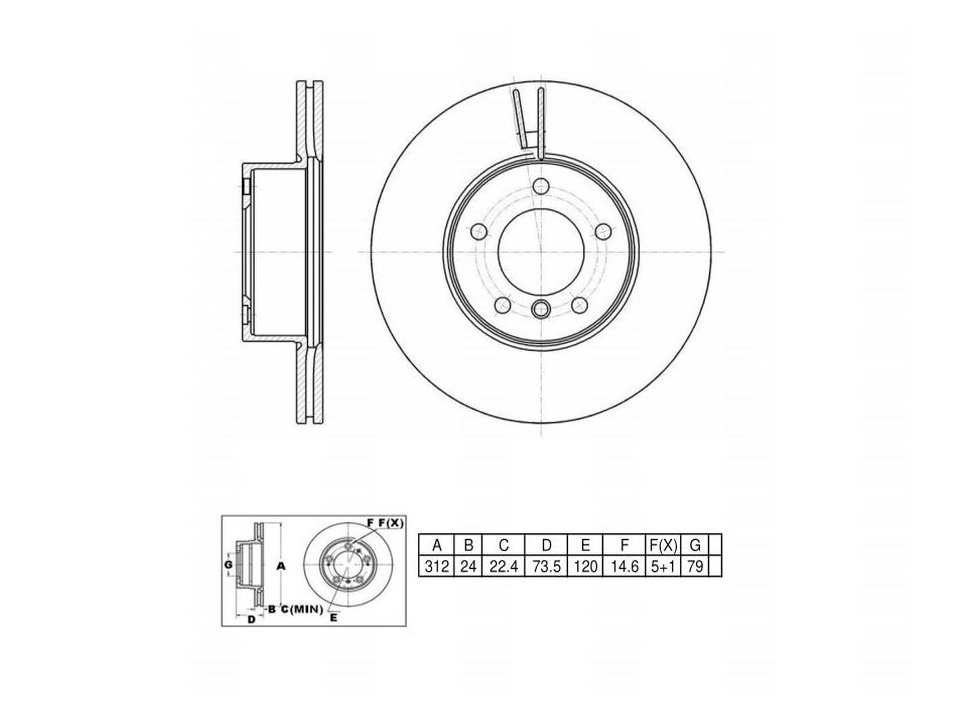 UltraHC Coated High Carbon Brake Rotor, Front UR002733, BMW 328i 2012-2007