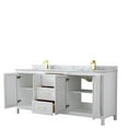 thumbnail image 3 of Wyndham Collection Daria 80" Marble & Wood Double Bathroom Vanity in White/Gold, 3 of 3