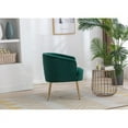 thumbnail image 3 of Velvet Accent Chair, Modern Comfy Tufted Upholstered Armchair for Living Room & Bedroom, Reading Arm Chair Single Sofa with Gold Metal Legs, Green, 3 of 9