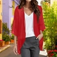 thumbnail image 2 of Women's Solid Elegant Puff Sleeve Cardigan, Loose Cover - Up, Casual Blouse Tops, Suitable for Spring/Summer/Autumn, 2 of 4