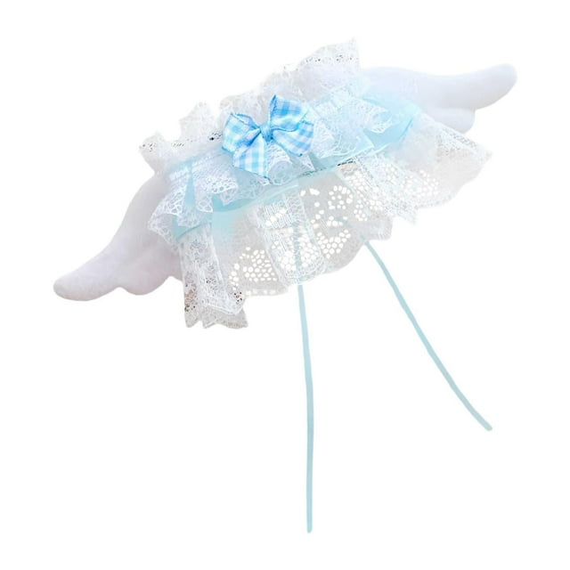 Collar de encaje para muñeca de peluche CUTICAT babero con escote de encaje azul 17 cm