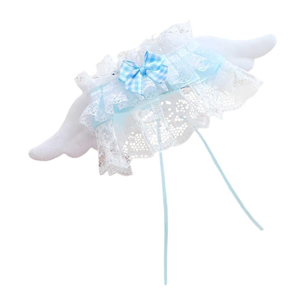 Collar de encaje para muñeco de peluche perfecl babero escote de encaje azul