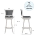 thumbnail image 6 of Tolead 29" Counter Height Swivel Wood Barstool in White Finish and Black Faux Leather, 6 of 6