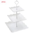 thumbnail image 1 of 2 Pieces Three Layer PP Fruit Tray tray Cake stand Candy Cake Stand Vegetable Storage Rack Candy Plate Dessert Serving Tray, 1 of 7