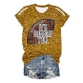 thumbnail image 4 of Graphic Tees for Women's T-Shirts T Womens Casual Fashion Printed Crew Neck Short Sleeve Pullover T Shirt Gold XXL, 4 of 4